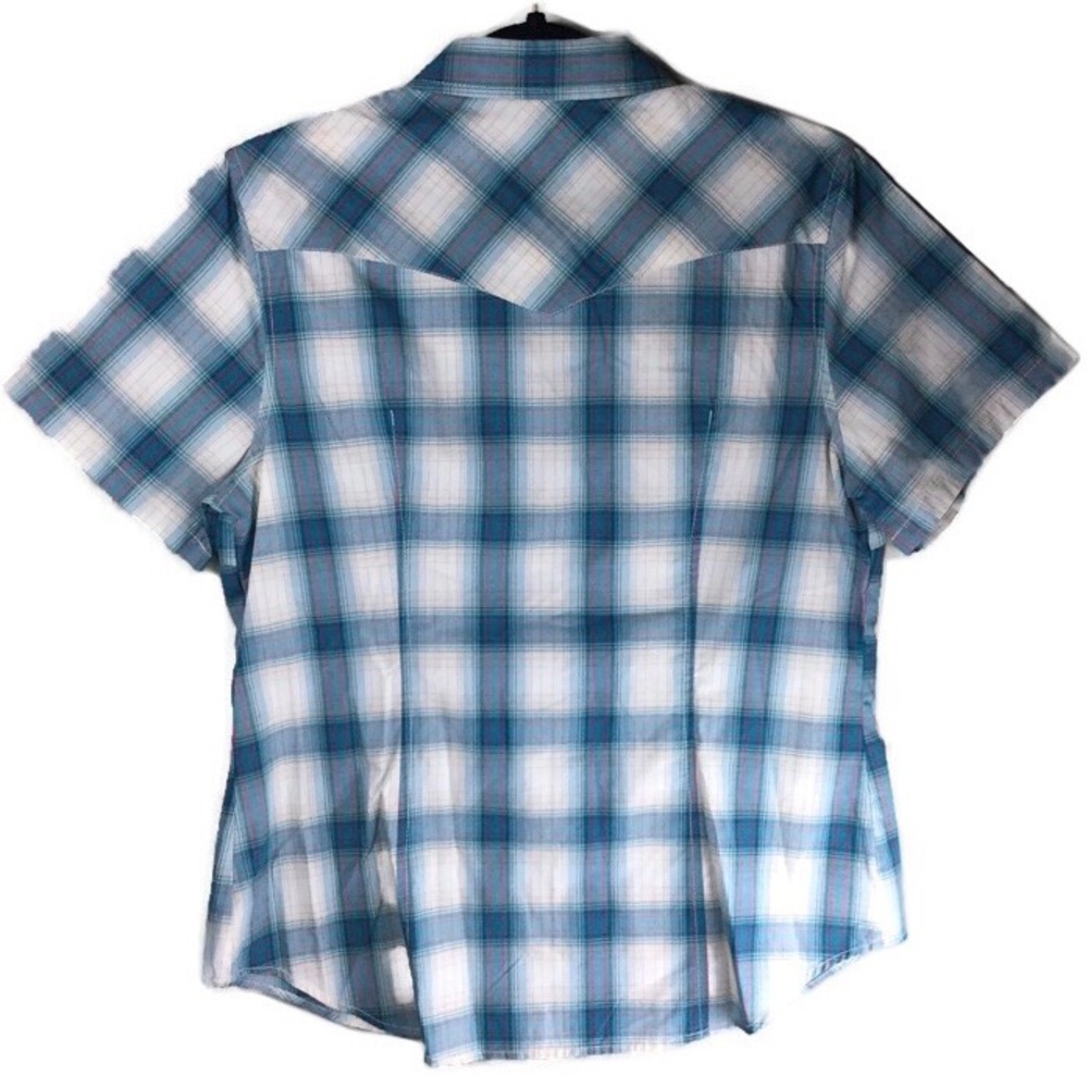 Pendleton Frontier Aqua Multi Plaid Snap Front Sh… - image 2